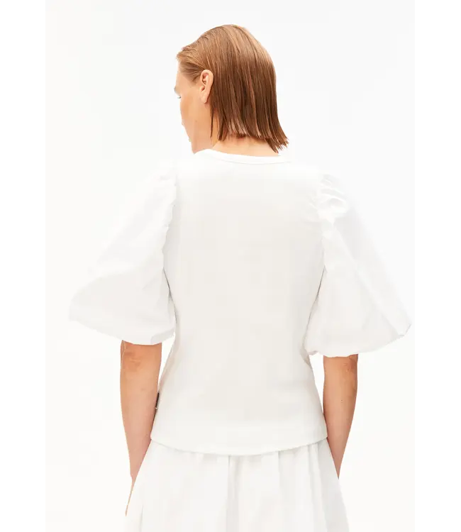ARMEDANGELS •• puff sleeve t-shirt | white