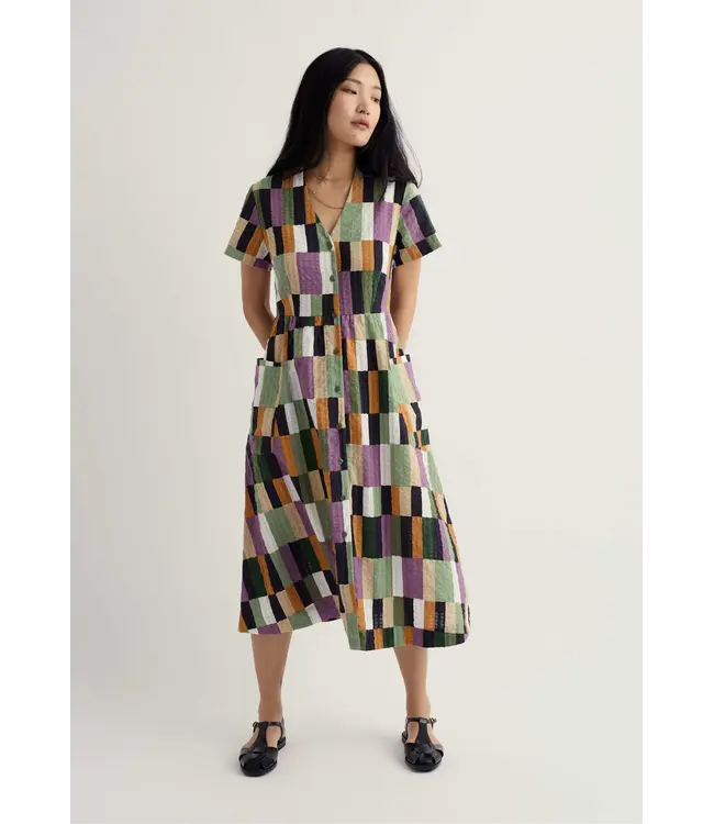 SEASALT CORNWALL •• Fowen shirt dress | Field colour dried basil