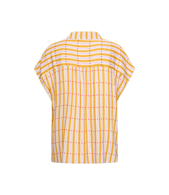 ZILCH •• Blouse short sleeve | Stripes and dots lilac
