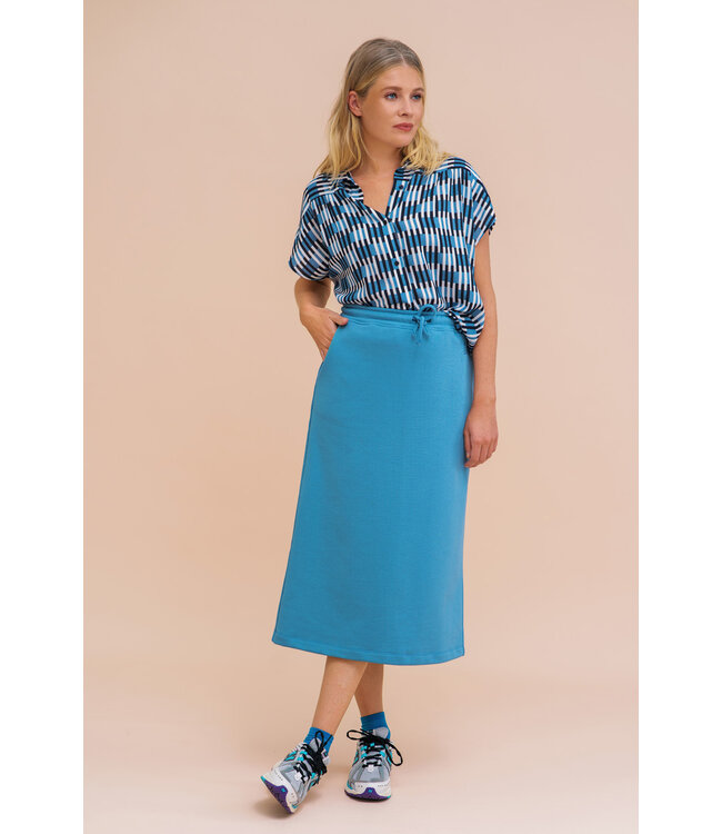 ZILCH •• Blouse short sleeve | Check navy