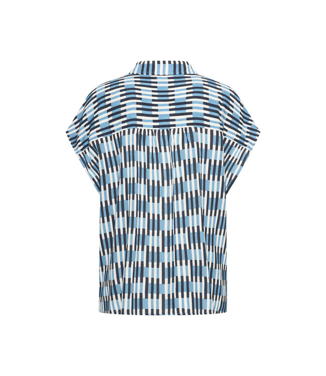 ZILCH •• Blouse short sleeve | Check navy