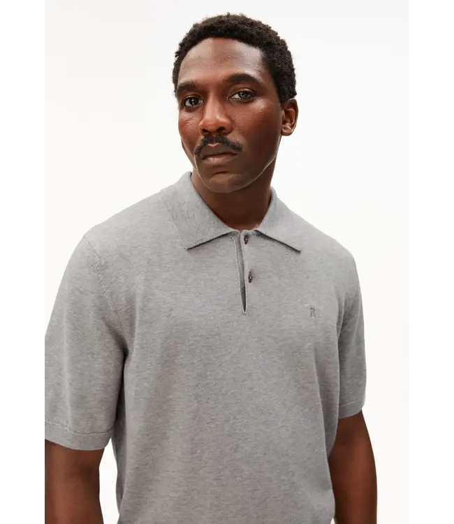 ARMEDANGELS •• Shortsleeve poloshirt | Silver Melange