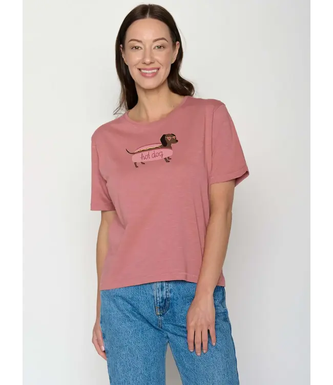 GREENBOMB •• Hot dog nova t-shirt | Dark rose