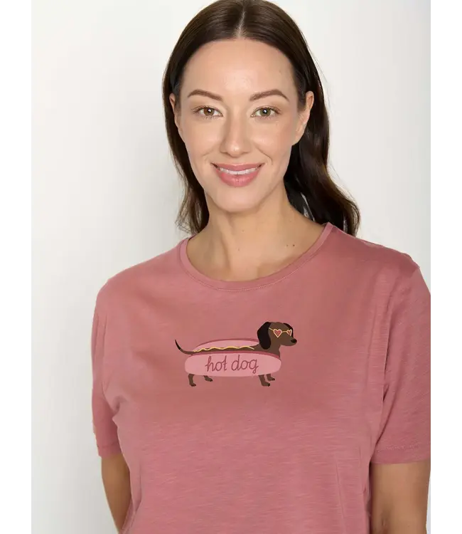 GREENBOMB •• Hot dog nova t-shirt | Dark rose