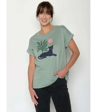 GREENBOMB •• Panther leaves loony t-shirt | Pale green