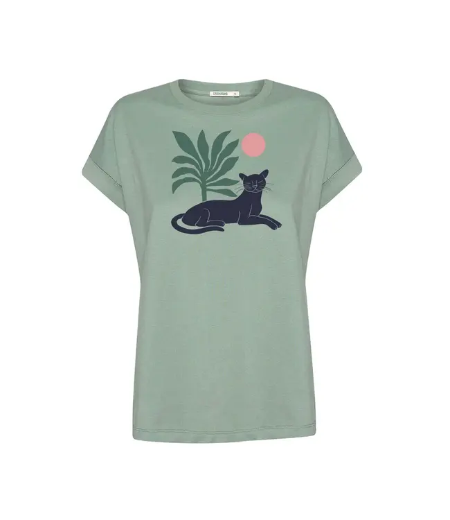 GREENBOMB •• Panther leaves loony t-shirt | Pale green