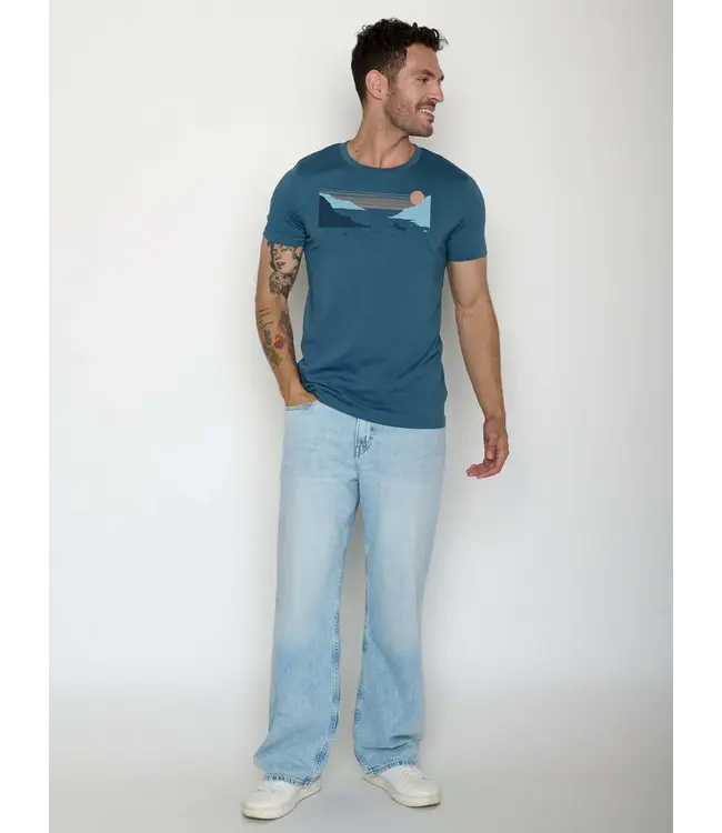 GREENBOMB •• Canoe fjord guide t-shirt | Tidal blue