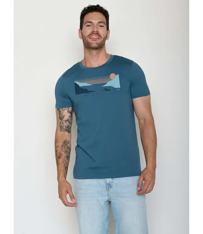 GREENBOMB •• Canoe fjord guide t-shirt | Tidal blue