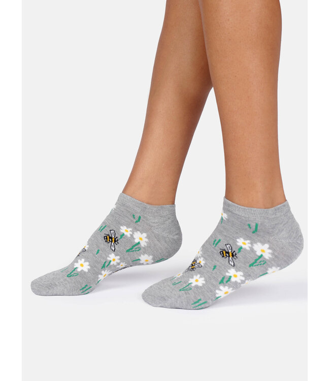 THOUGHT  •• Dames sokken Bee bamboo trainer | Grey marl
