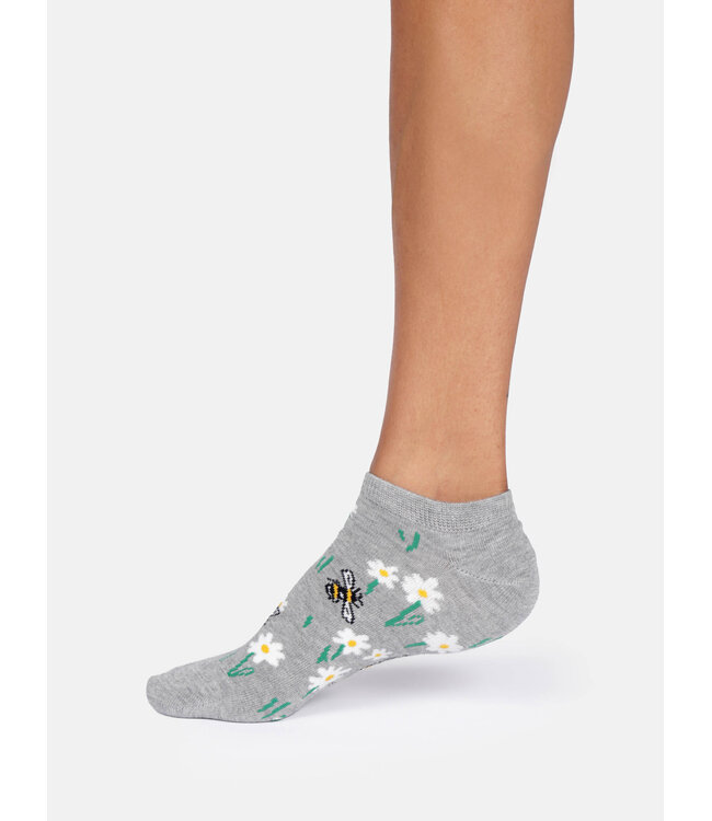 THOUGHT  •• Dames sokken Bee bamboo trainer | Grey marl