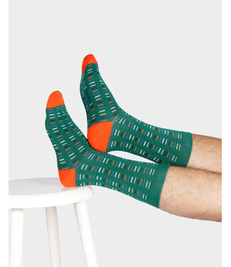 THOUGHT  •• Heren sokken Geo spot dash bamboo crew | Jewel Green