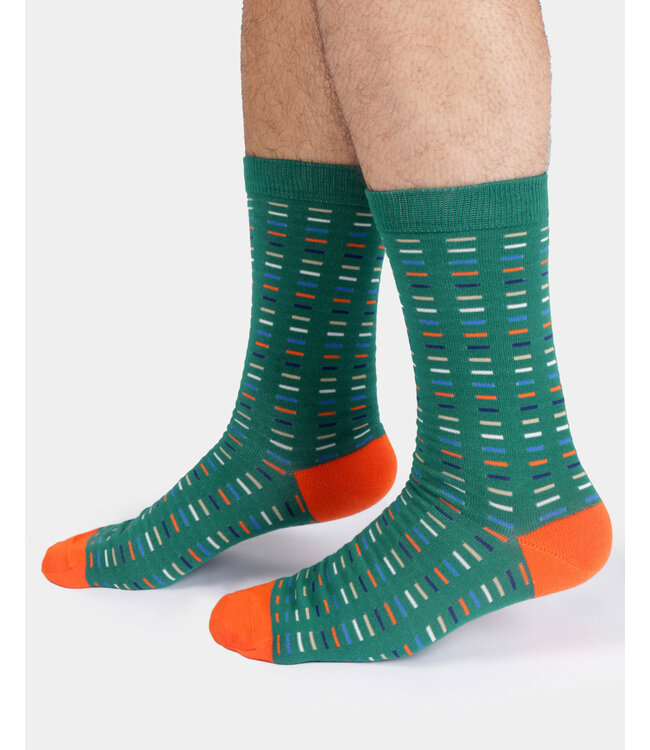 THOUGHT  •• Heren sokken Geo spot dash bamboo crew | Jewel Green