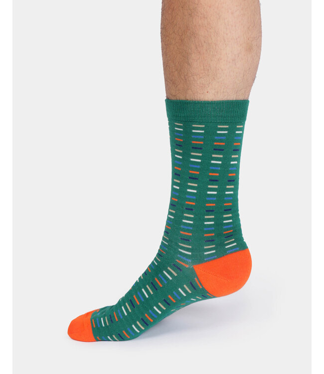 THOUGHT  •• Heren sokken Geo spot dash bamboo crew | Jewel Green