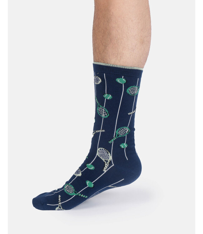 THOUGHT  •• Heren sokken Tennis bamboo crew | Midnight blue