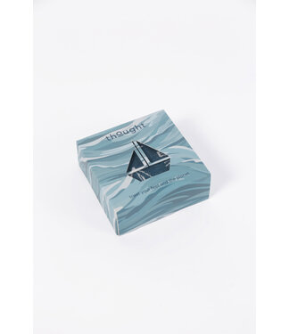 THOUGHT  •• Heren sokken Boating bamboo socks in a box | Lake blue marl