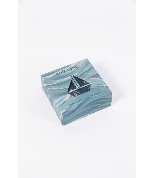 THOUGHT  •• Heren sokken Boating bamboo socks in a box | Lake blue marl