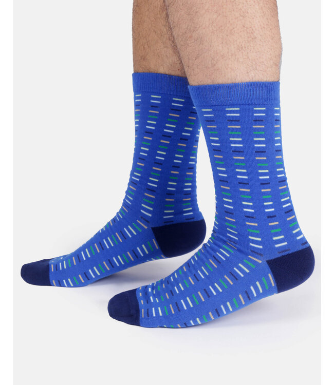 THOUGHT  •• Heren sokken Geo spot dash bamboo crew | Cobalt blue