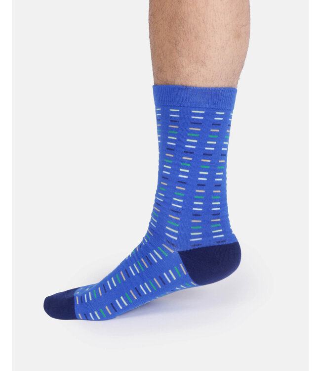 THOUGHT  •• Heren sokken Geo spot dash bamboo crew | Cobalt blue