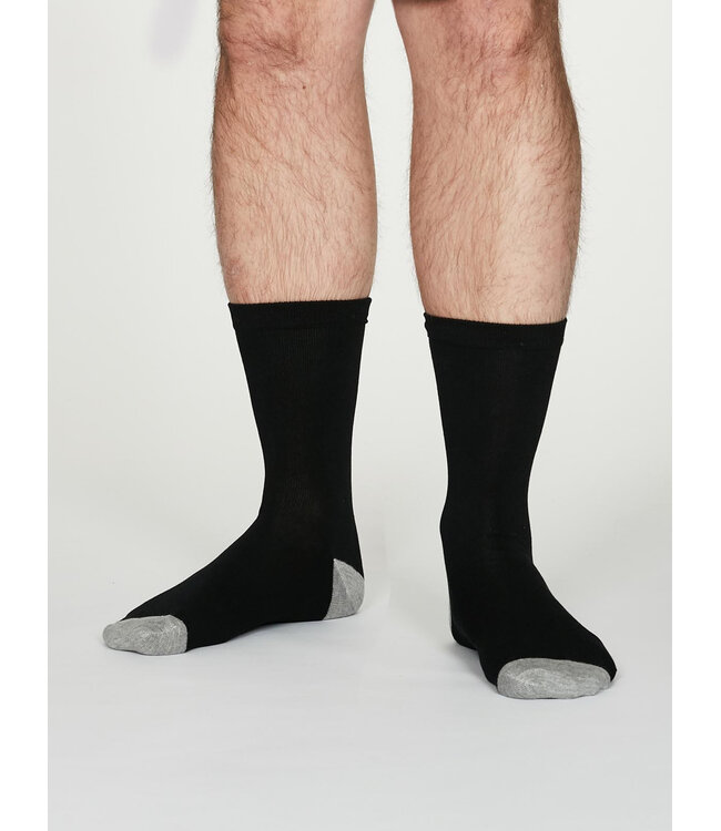 THOUGHT  •• Heren sokken Solid jack bamboo | Black