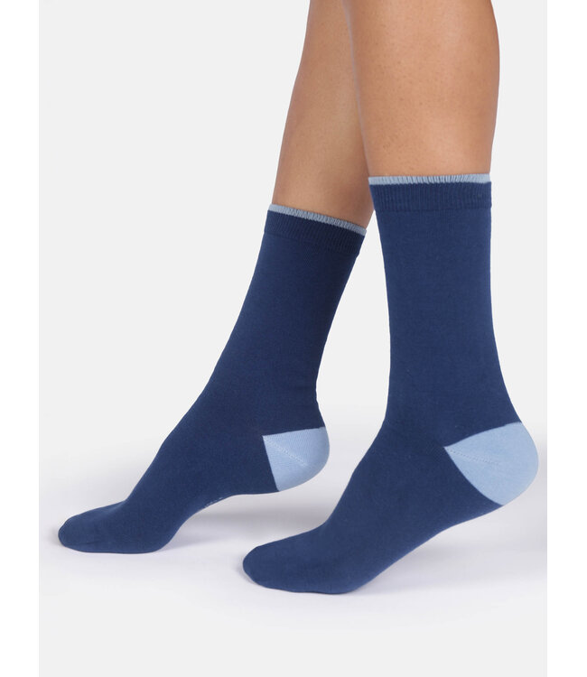 THOUGHT  •• Dames sokken Modal tipped crew | Ink blue
