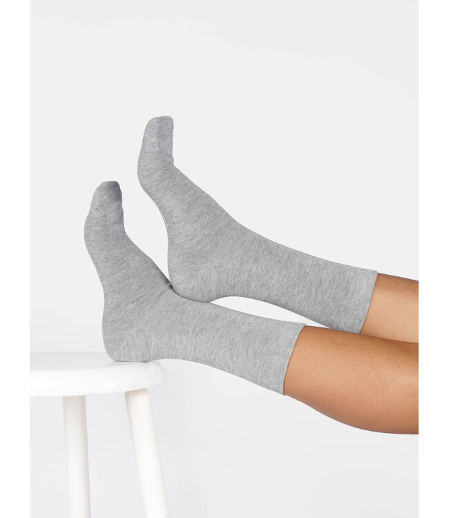 THOUGHT  •• Dames sokken Jackie marl bamboo crew | Grey marl