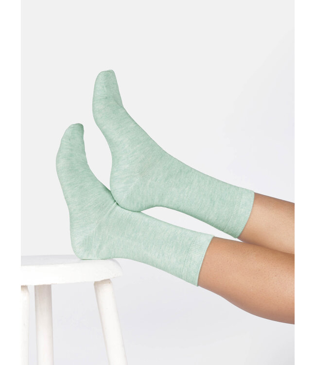 THOUGHT  •• Dames sokken Jackie marl bamboo crew | Mint green marl