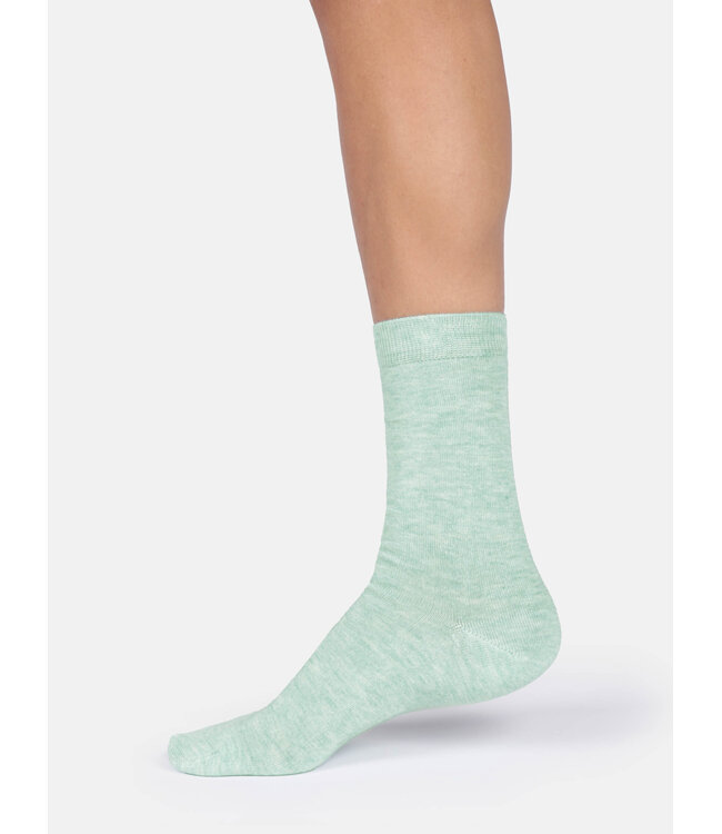 THOUGHT  •• Dames sokken Jackie marl bamboo crew | Mint green marl