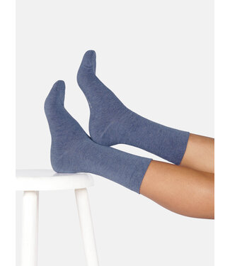 THOUGHT  •• Dames sokken Jackie marl bamboo crew | Deep blue marl