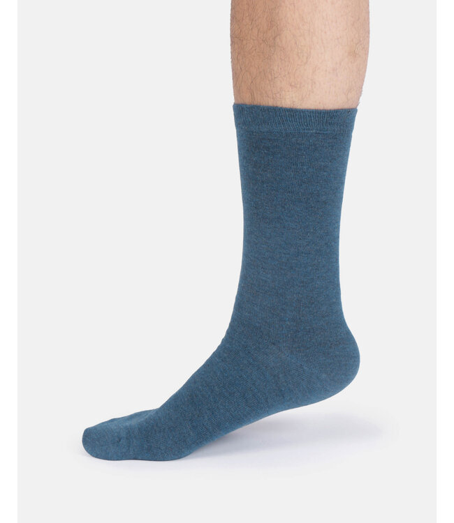 THOUGHT  •• Heren sokken Jack marl bamboo crew | Lake blue marl
