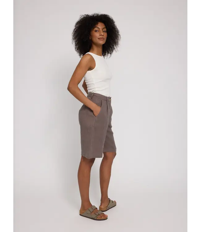 MAZINE •• Linnen bermuda Shorts | grey brown