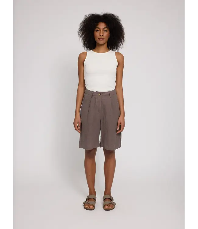 MAZINE •• Linnen bermuda Shorts | grey brown