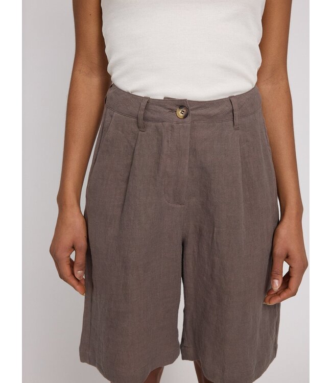 MAZINE •• Linnen bermuda Shorts | grey brown