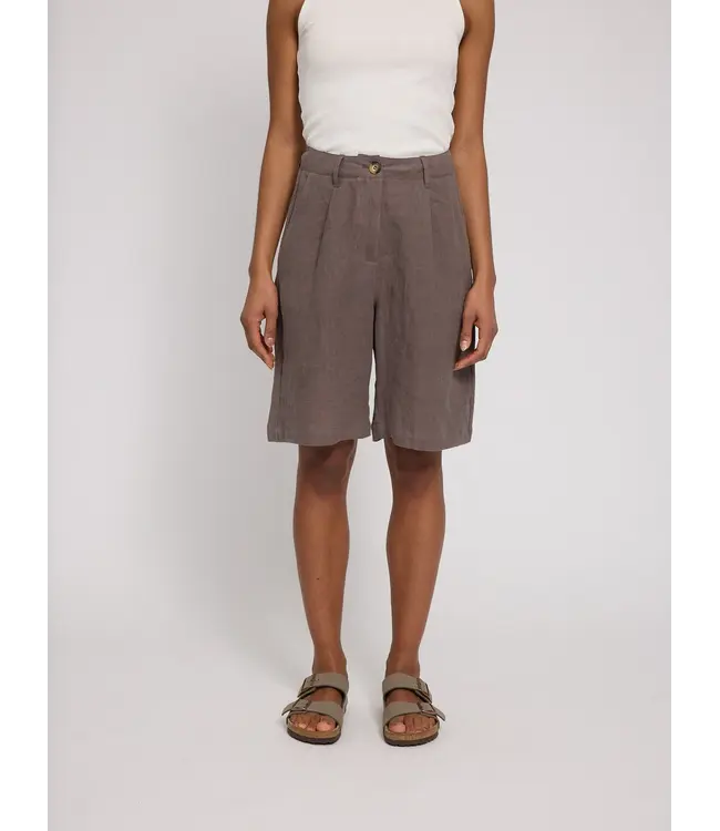 MAZINE •• Linnen bermuda Shorts | grey brown