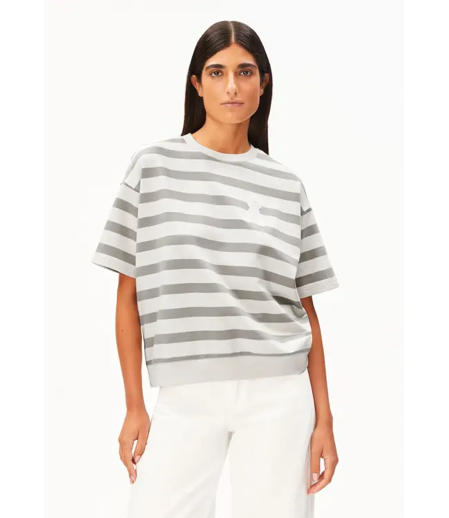 ARMEDANGELS •• Bamikaa stripe sweat | Undyed-seal grey