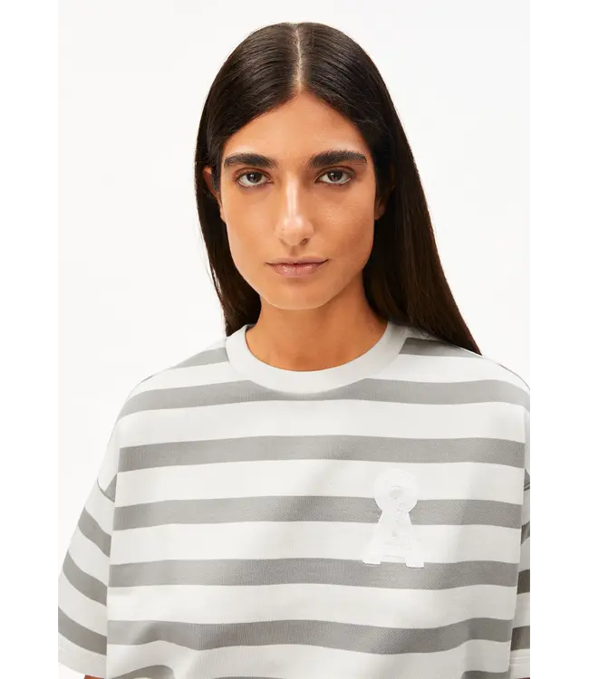 ARMEDANGELS •• Bamikaa stripe sweat | Undyed-seal grey
