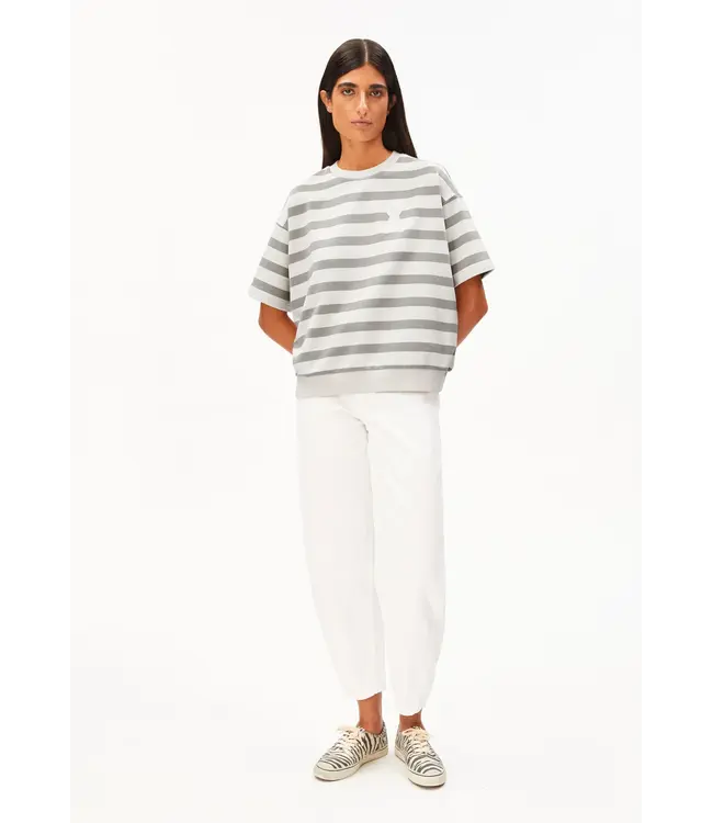 ARMEDANGELS •• Bamikaa stripe sweat | Undyed-seal grey