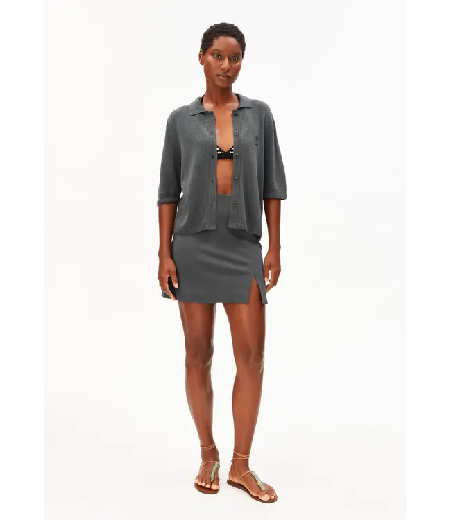 ARMEDANGELS •• Linen blend knit cardigan | Space steel