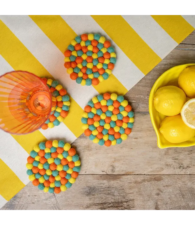 SJAAL MET VERHAAL  •• Onderzetter 10 cm | set van 4 | Summer days