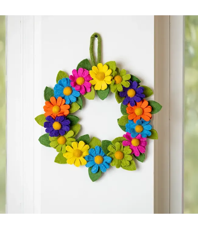 SJAAL MET VERHAAL  •• Krans margrietjes XL | Multicolor