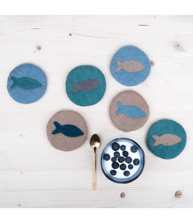 SJAAL MET VERHAAL  •• Onderzetter Beachlife  | 10 cm | 6 stuks