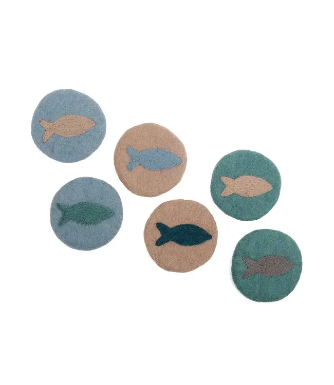 SJAAL MET VERHAAL  •• Onderzetter Beachlife  | 10 cm | 6 stuks