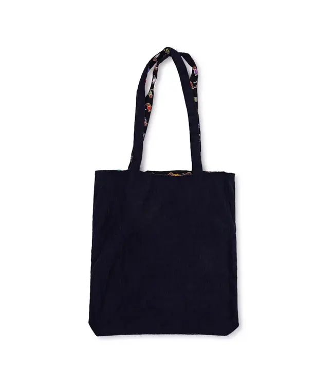 SJAAL MET VERHAAL  •• Totebag Teckel | Lichtblauw & Zwart