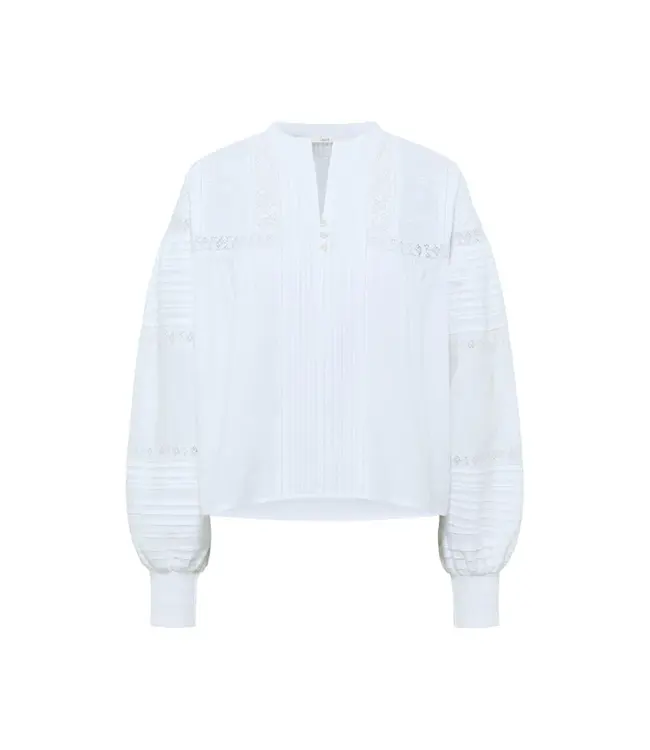 LANIUS •• Kanten blouse GOTS |  White