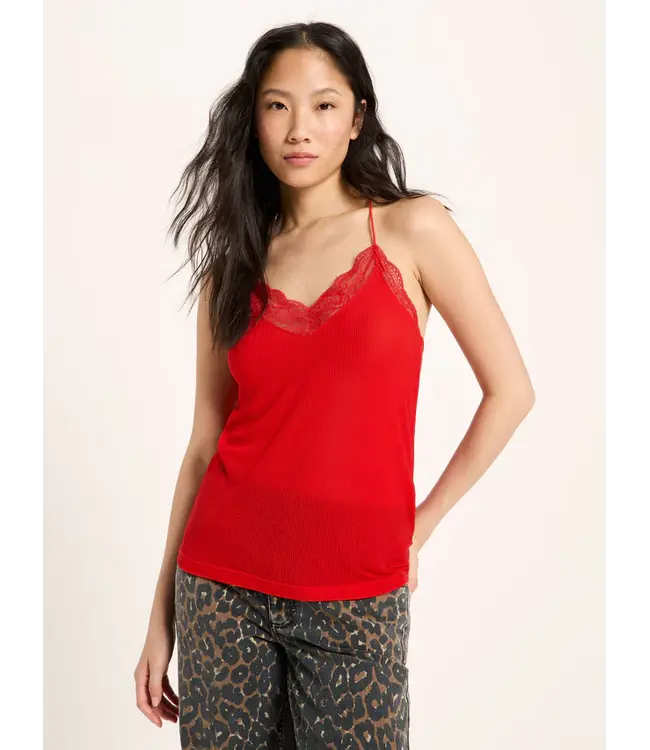 LANIUS •• Kanten top Tencel | Red