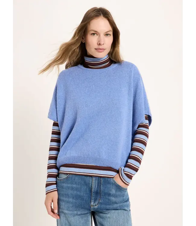LANIUS •• Cardigan GOTS | Light Blue Melange