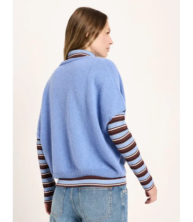 LANIUS •• Cardigan GOTS | Light Blue Melange
