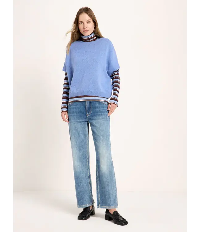 LANIUS •• Cardigan GOTS | Light Blue Melange