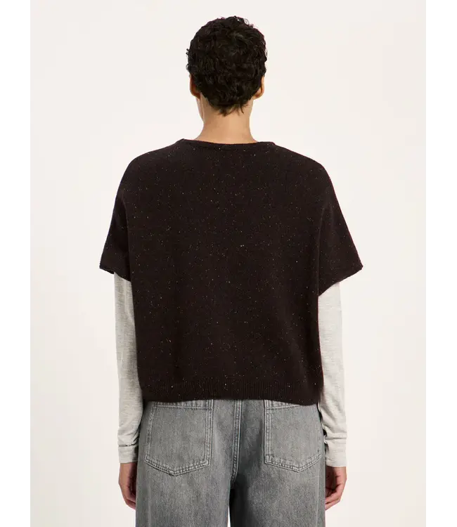 LANIUS •• Cardigan GOTS | Bitter Chocolate Tweed