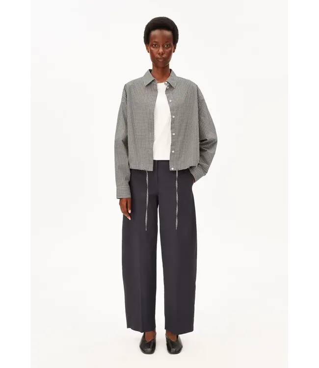 ARMEDANGELS •• Barrel leg twill Pant | Dark Steel
