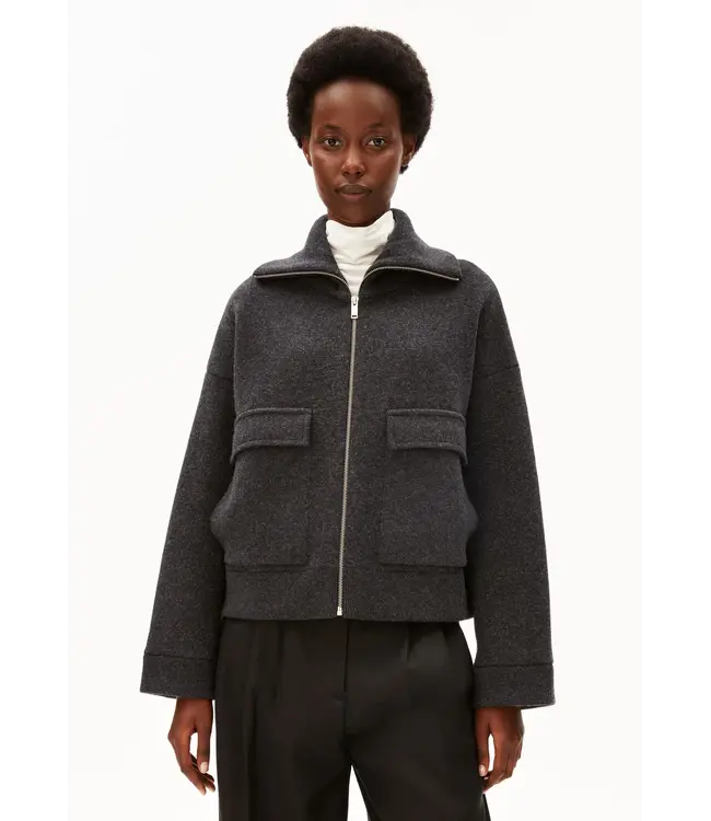 ARMEDANGELS •• Cotton-Wool Knit Jacket  | Steel Melange